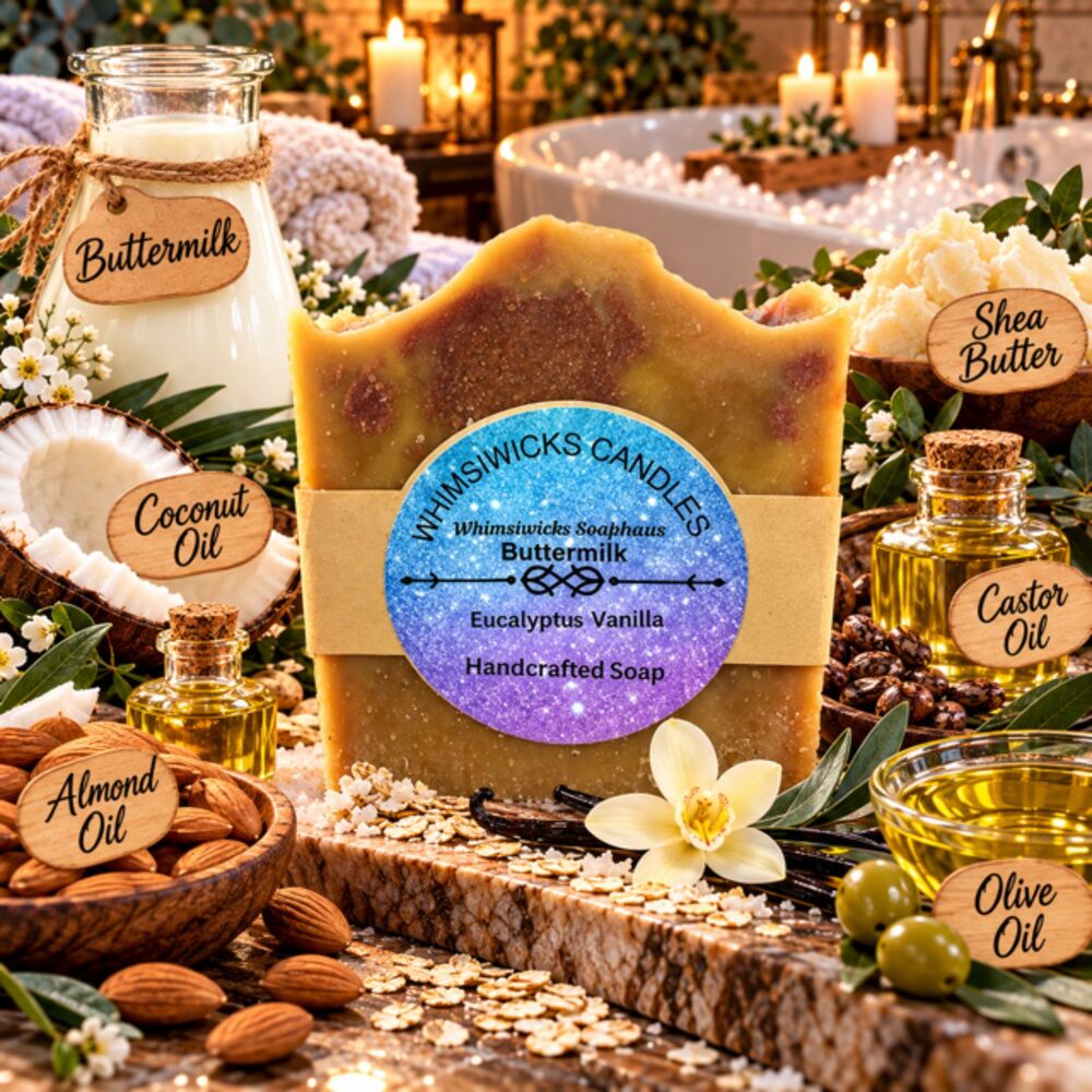 Handcrafted Buttermilk Soap | Eucalyptus Vanilla & Shea Butter Artisan Bar